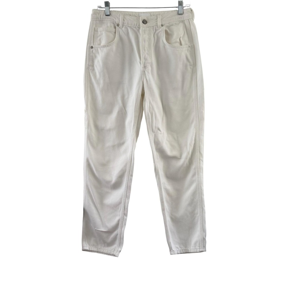 Boyish Bailey Jeans Womens 23 White High Rise Tapered Utility Carpenter Denim